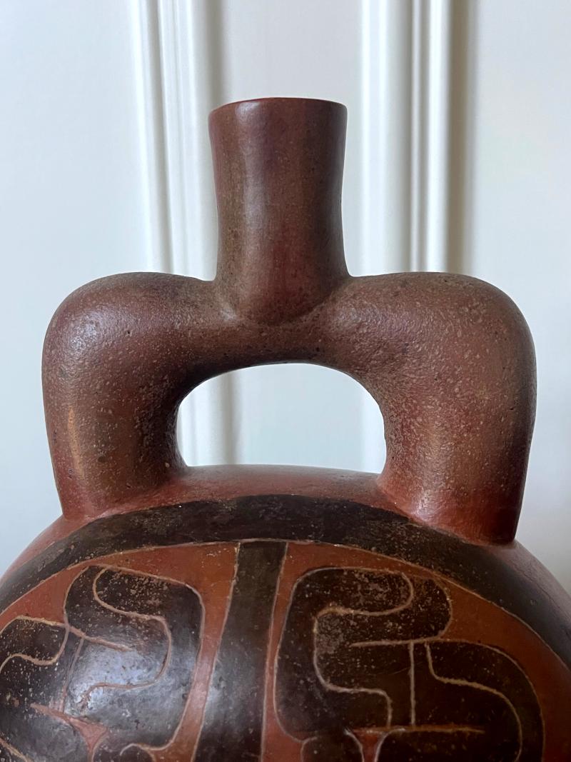 Pre Columbian Cupisnique Stirrup Vessel From Peru