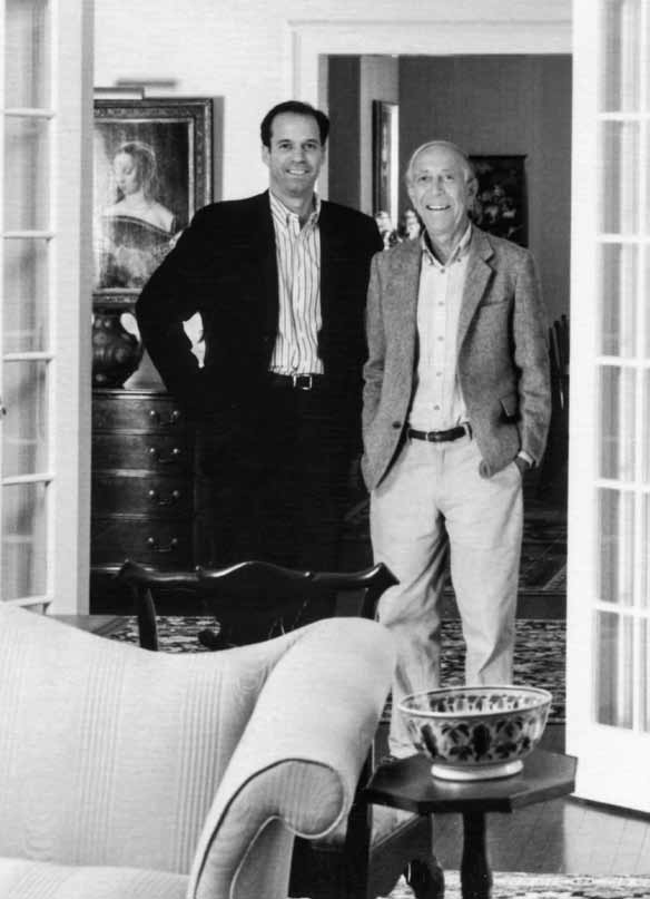 John with friend and dealer Peter Tillou in 2003
                              at Peter’s home in Litchfield, Connecticut.