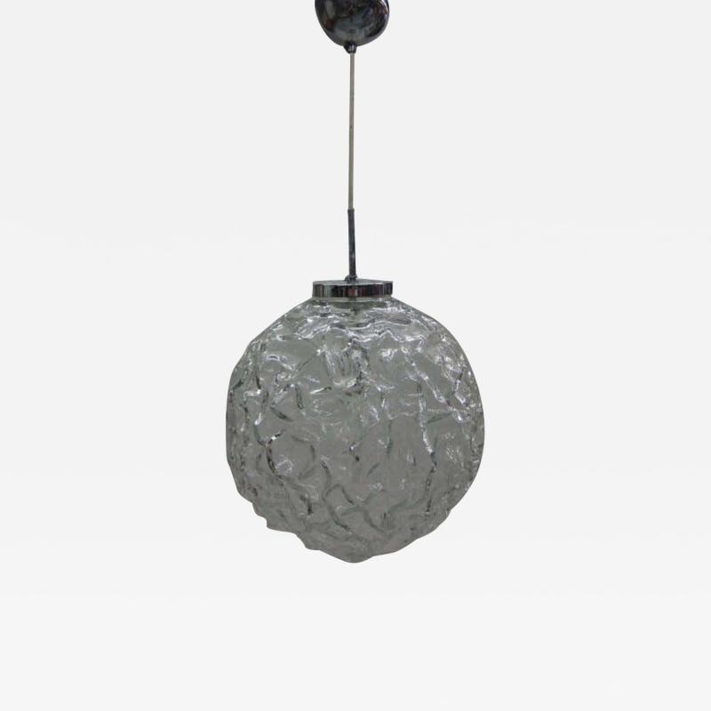  A V Mazzega Italian Mid Century Blown Murano Glass Pendant or Lantern Attributed to Mazzega