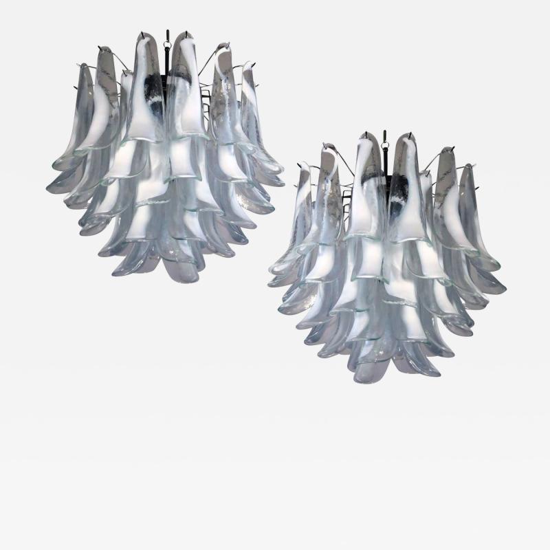  A V Mazzega Pair Murano Chandelier in the Manner of Mazzega 1970s