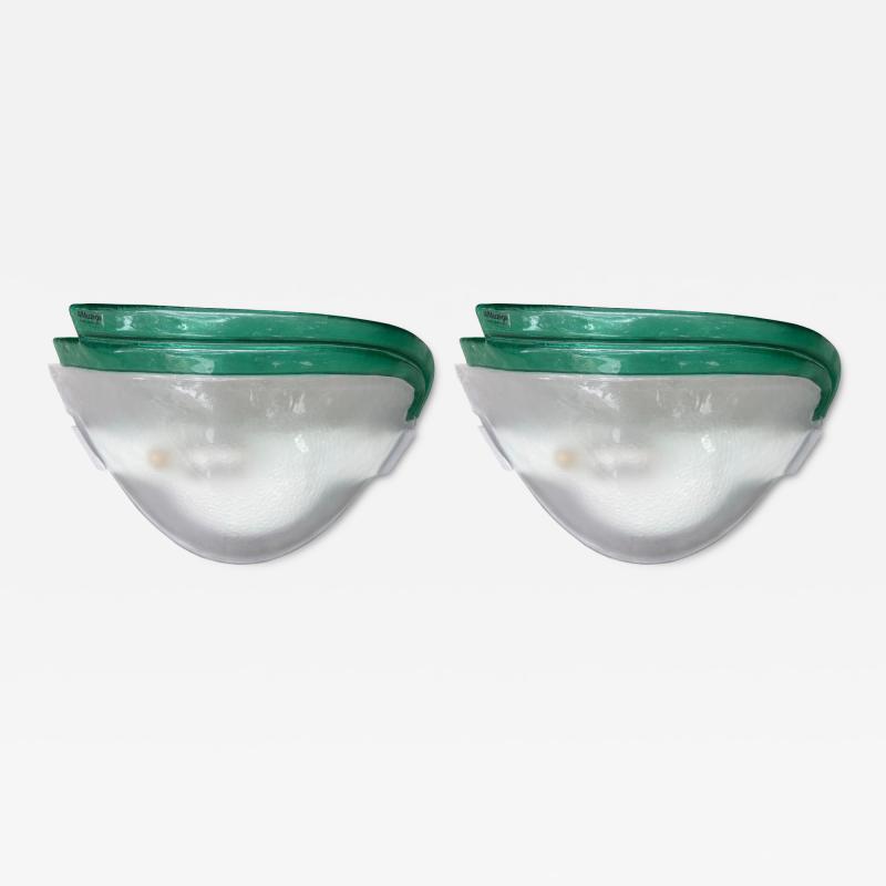 A V Mazzega Pair Of Murano Glass Sconces By Mazzega