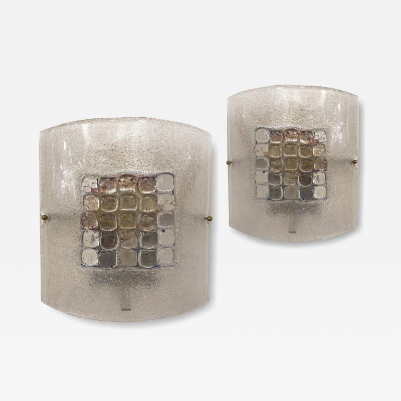  A V Mazzega SET of 4 Italian Modern Handblown Glass Wall Lights Sconces Mazzega