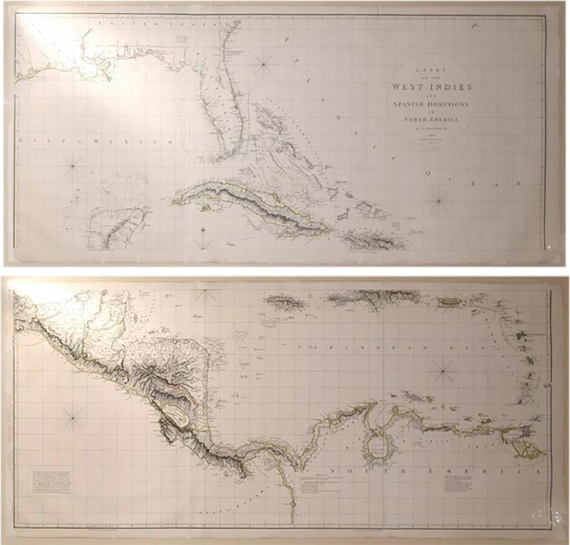  AARON ARROWSMITH CHART OF THE WEST INDIES AND SPANISH DOMINIONS IN NORTH AMERICA