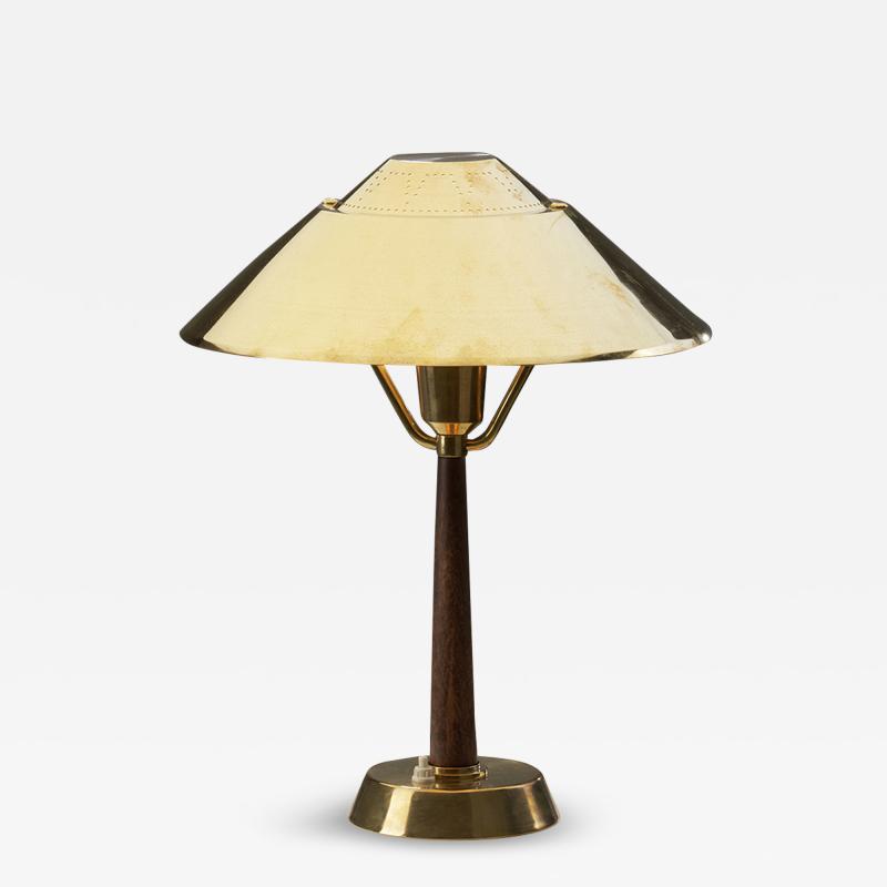  AB E Hansson Co AB E Hansson Co Brass Table Lamp with Adjustable Shade Sweden 1950s