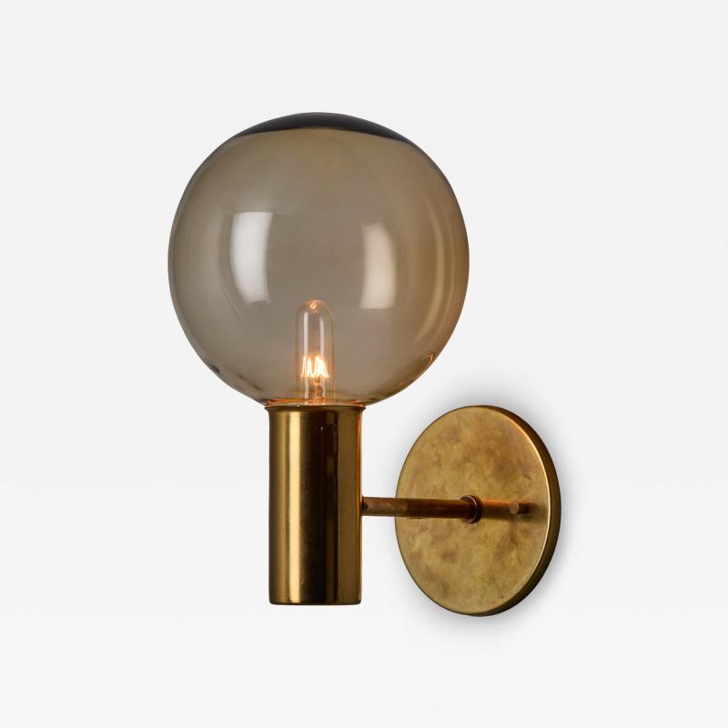  AB Markaryd 1960s Hans Agne Jakobsson V149 Glass Brass Wall Lamp for Markaryd
