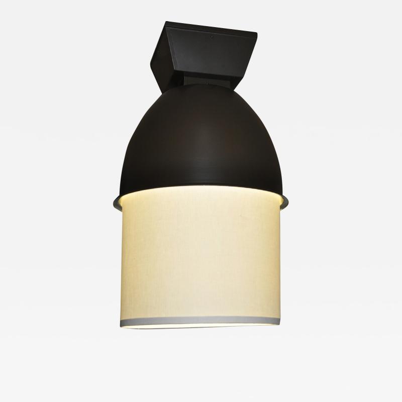  ADG Lighting Bronze and linen transitianl light fixture