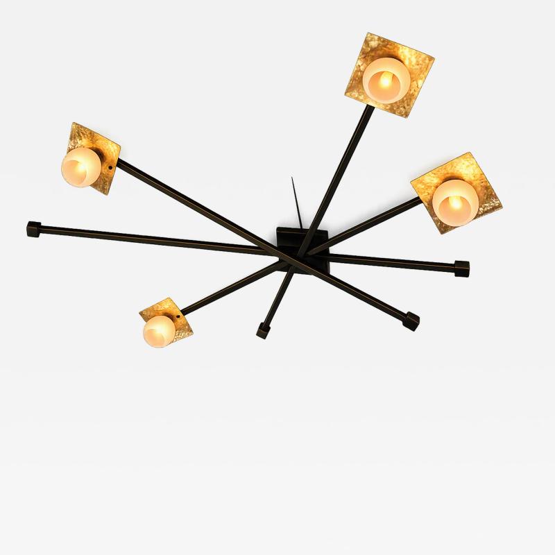  ADG Lighting Hammered stainless mid century Gerald Olesker Original Pasadena Showcase 2