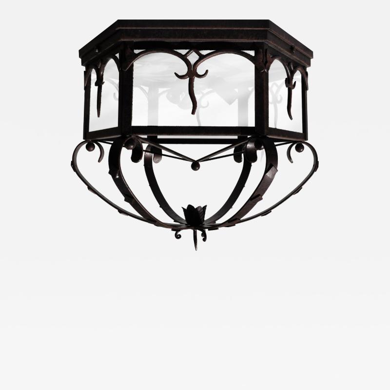  ADG Lighting Six Sided Lantern Forge Bar Details Ceiling Flush Cf 1 B