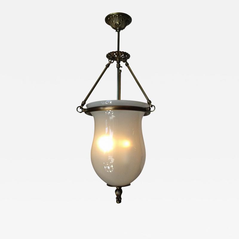  ADG Lighting White Bell Jar Pendant Cast Brass