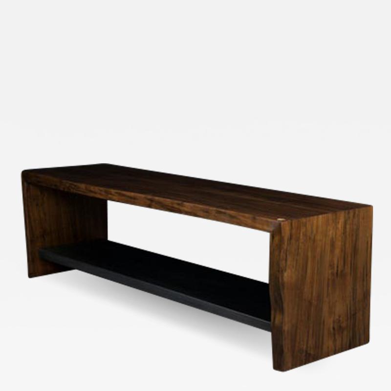  AMBROZIA Live Edge Wood Bench by Ambrozia Oxidized Ambrosia Maple and Blackened Steel