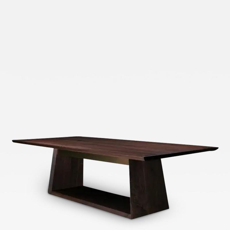  AMBROZIA Oxford Dining Table by Ambrozia Solid Smokey Walnut and Polished Brass