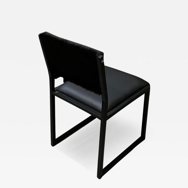  AMBROZIA Shaker Modern Chair by Ambrozia Ebonized Oak Black Leather Black Cowhide
