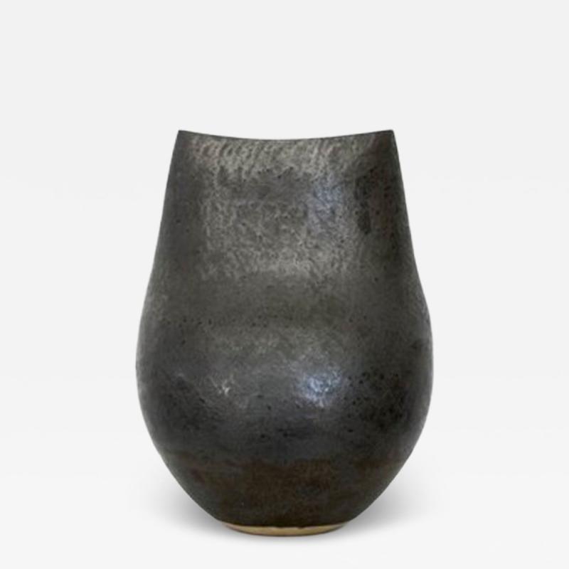  ANDRE BLOCH ANDRE BLOCH FRENCH BLACK CERAMIC VASE