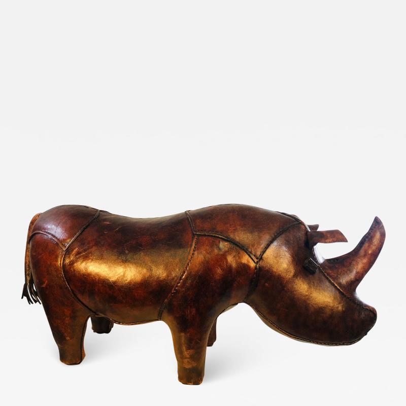  Abercrombie Fitch Vintage Leather Rhinoceros Foot Stool by Abercrombie Fitch