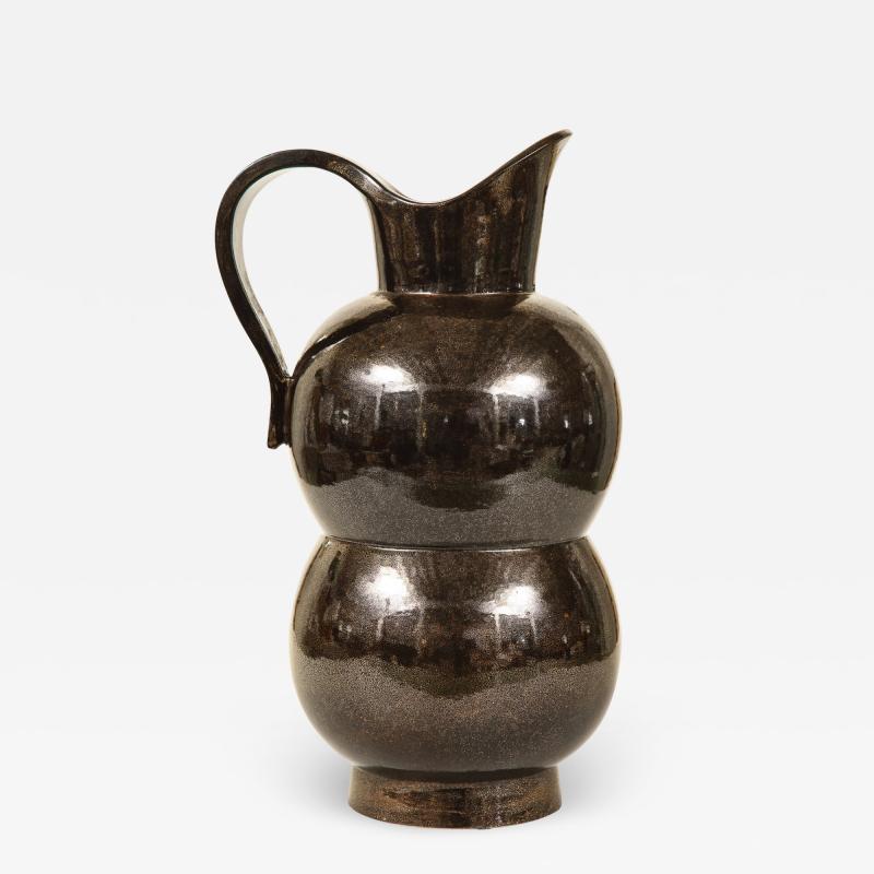  Accolay Pottery MONUMENTAL METALLIC PITCHER BY ACCOLAY