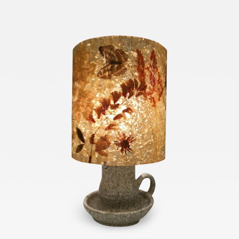  Accolay Pottery Stoneware and resin with inclusions lamp Accolay circa 1960