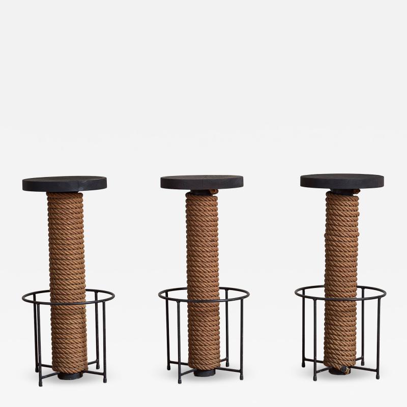  Adrien Audoux Frida Minet Audoux Minet Rope Bar Stools Set of 3