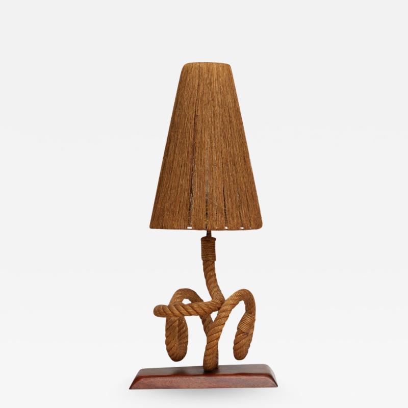  Adrien Audoux Frida Minet Mid Century Rope Table Lamp by Audoux Minet