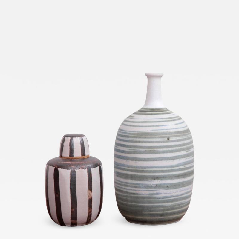  Ahlstrom Set of Two Studio Art Pottery by Ahlstrom California 1960s
