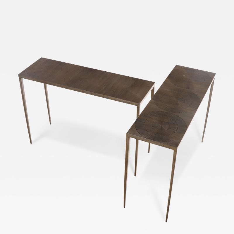  Alberto Diego Giacometti A Pair of Iron Console Tables in the Manner of Alberto Giacometti 