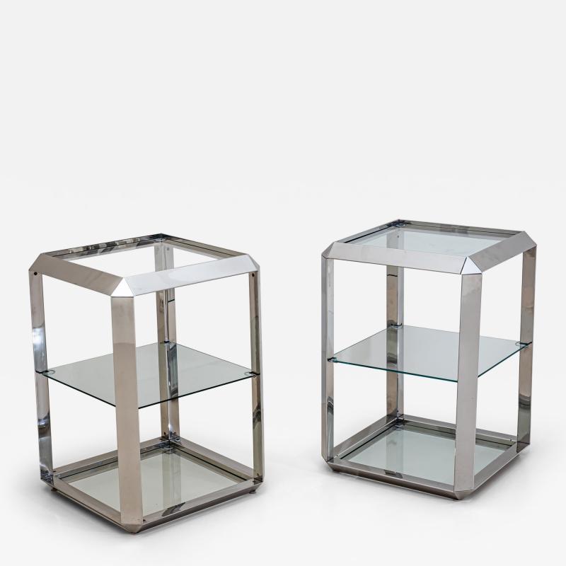  Alberto Rosselli Saporiti Pair of P800 Side Tables by Alberto Rosselli for Saporiti Italy 1970s