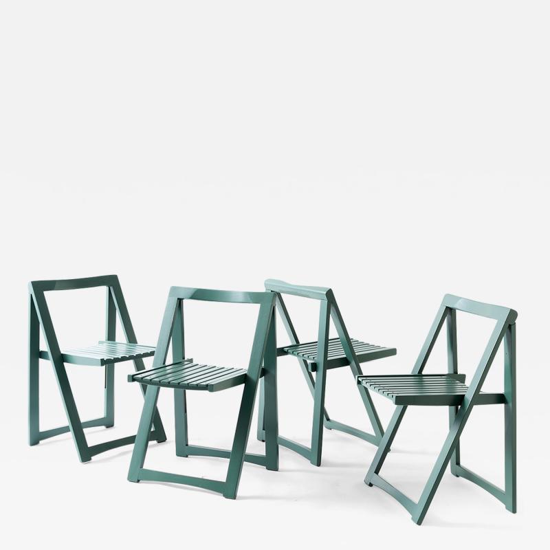  Aldo Jacober d Aniello Pierangela SET OF 4 TRIESTE FOLDING CHAIRS BY ALDO JACOBER PIERANGELA DANIELLO