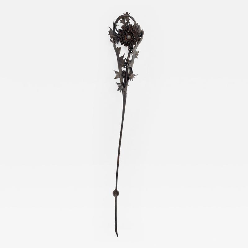  Alessandro Mazzucotelli Extraordinary Thistle Flower Sculpture by Alessandro Mazzucotelli 1910 Italy