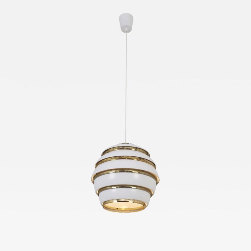  Alvar Aalto Re Edition Alvar Aalto Beehive Pendant Model A331 White Brass Artek Finland 1990s