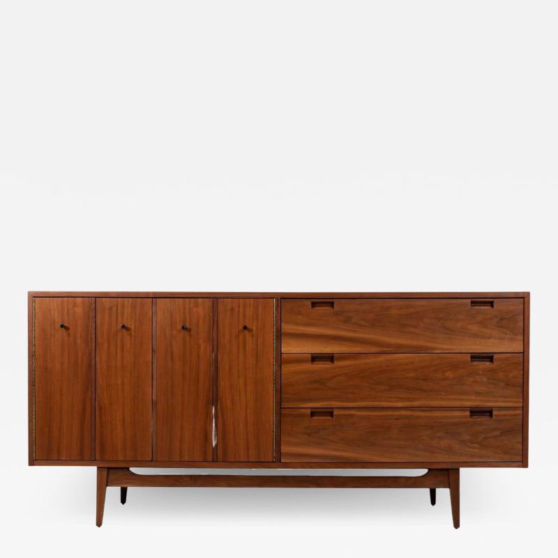  American of Martinsville American of Martinsville Walnut Dresser with Bi Folding Doors
