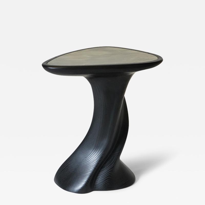  Amorph Abbi side table in Ebony stain on Ash wood with marble top