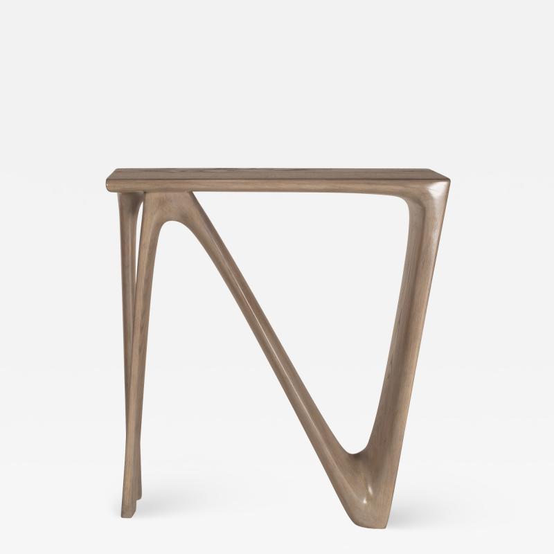  Amorph Amorph Astra Console Table in Solid Wood and Gray Oak Stain Finish