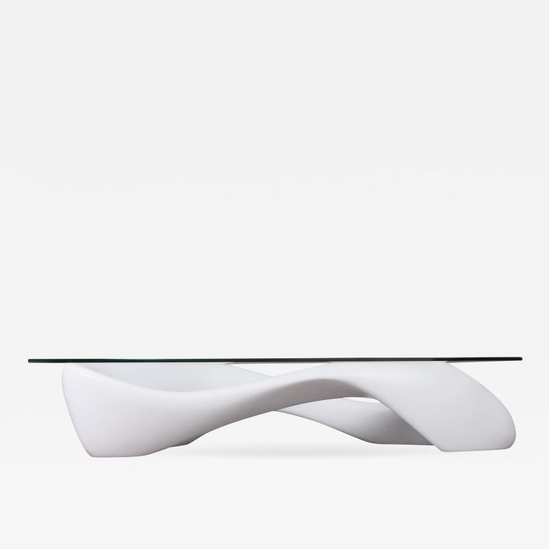  Amorph Contemporary Coffee Table White Lacquered Finish