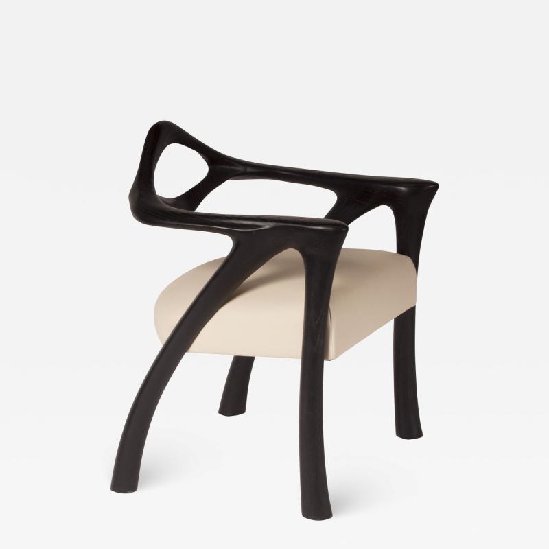  Amorph Darcey Dining Chair Ebony Stained with Off White Leather