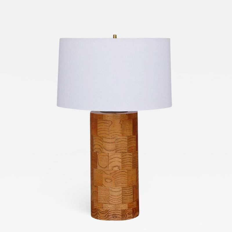  Amter Craft Large oak patchwork table lamp by Amter Craft