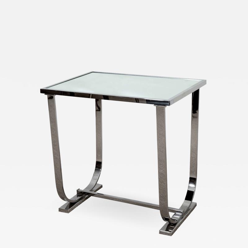  Appel Modern ART DECO STYLE CHROME AND MIRROR TABLE