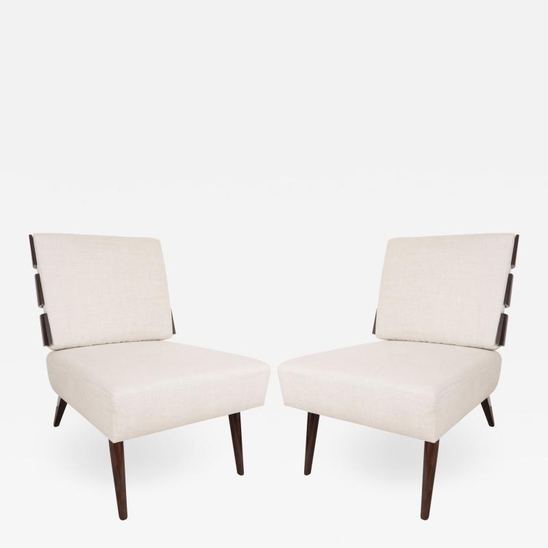  Appel Modern Slat back lounge chairs in the manner of Gibbings by Appel Modern