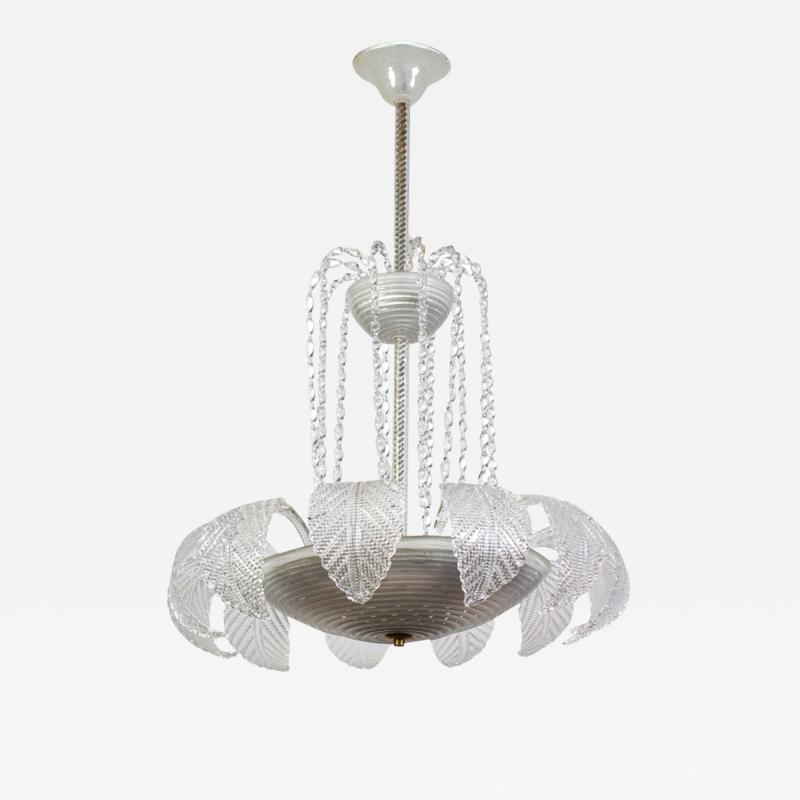  Aristi Barovier Overwhelming Art Deco Ninfea Murano Glass Chandelier by Barovier Italy 1940
