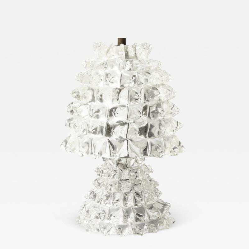  Aristi Barovier Vintage Petite Clear Rostrate Glass Table Lamp