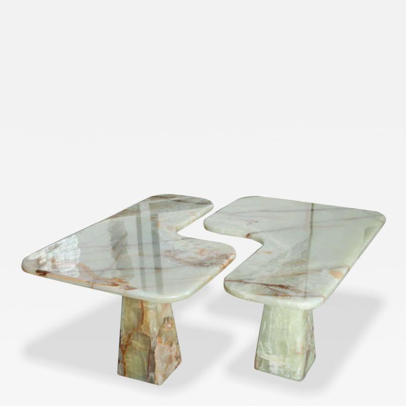 Arredamento Borsani Italian Modern Onyx Center Table Pair of Corner Consoles attributed to Borsani