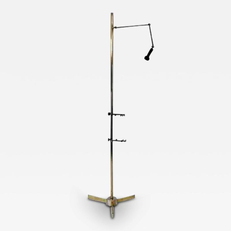  Arredoluce Angelo Lelli for Arredoluce Italy Brass Easel Lamp with Floor Switch 1950s