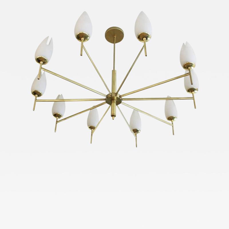  Arredoluce Large Italian Mid Century Chandelier in Style of Arredoluce