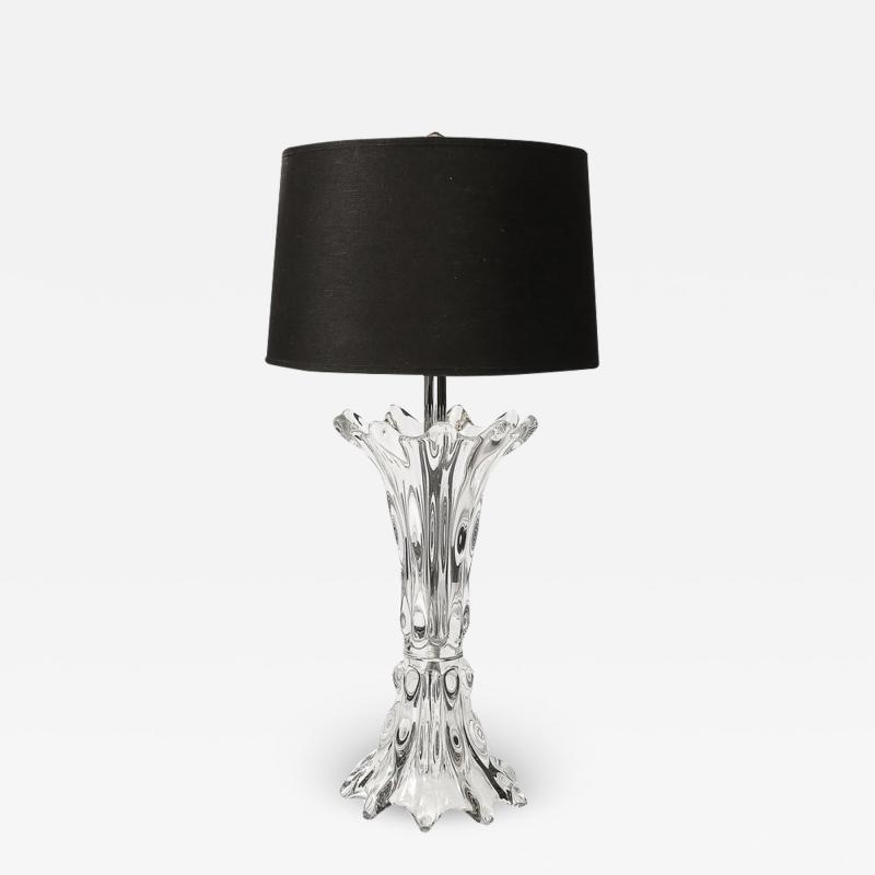  Art Vannes Mid Century Modernist Sculptural Splash Form Crystal Table Lamp by Art Vannes