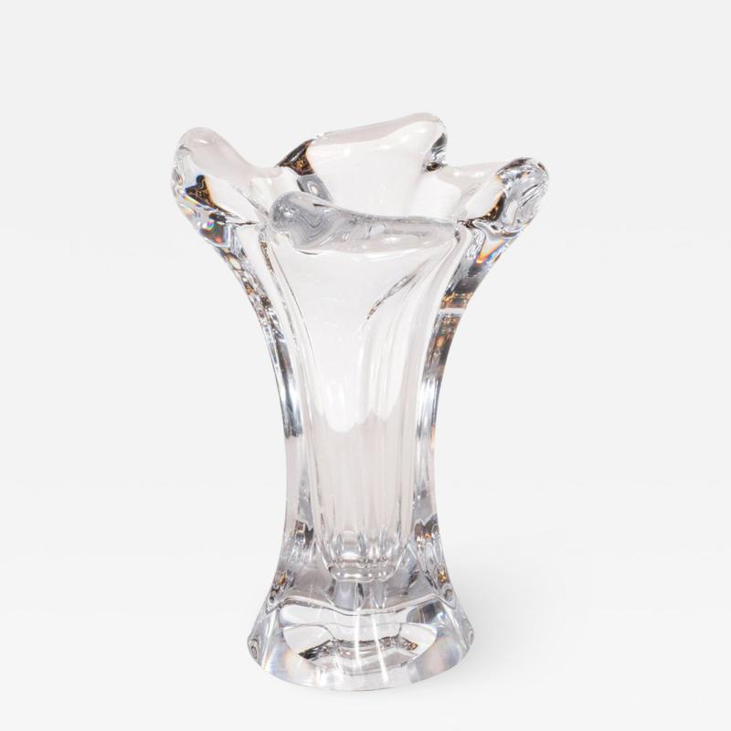  Art Verrier French Mid Century Modern Sculptural Translucent Glass Vase by Art Verrier