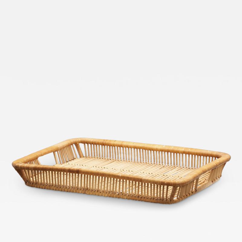  Artek Mid Century Rattan Basket Tray by Artek Finland 1960s