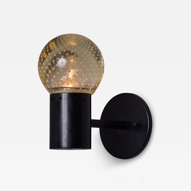  Arteluce 1960s Gino Sarfatti Metal and Seguso Glass Sconce for Arteluce 