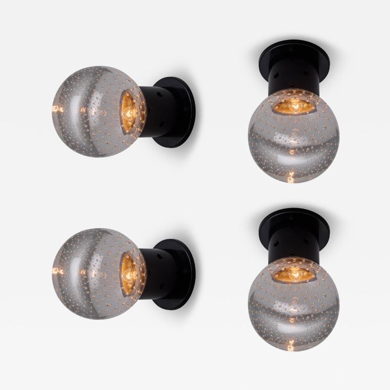 Arteluce 1960s Gino Sarfatti Seguso Bubble Glass Wall or Ceiling Lamps for Arteluce