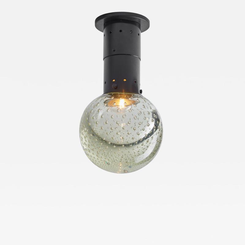  Arteluce Large 1960s Gino Sarfatti Metal and Seguso Glass Ceiling Lamp for Arteluce