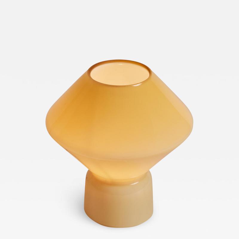  Artemide 1980s Memphis Style Conica Pale Yellow Glass Table Lamp for Artemide