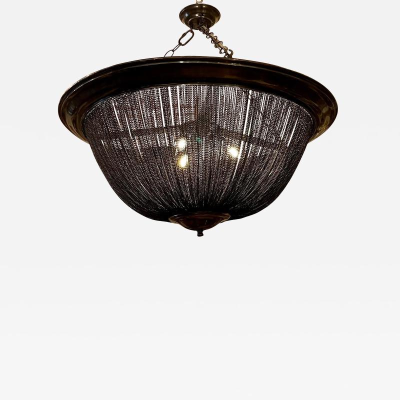  Arteriors Home Huge Modern Arteriors Black Chain Basket Pendant Chandelier