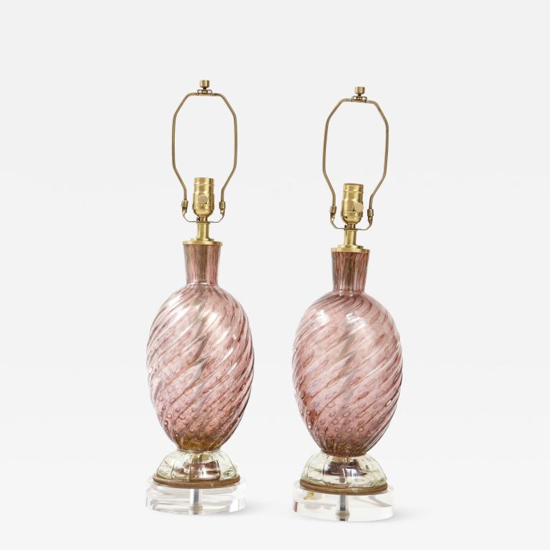  Artisti Barovier Barovier Smoked Amethyst Murano Lamps